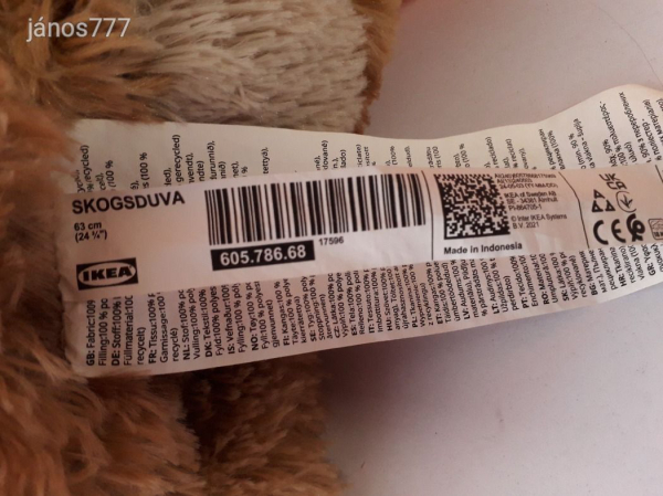 Eredeti IKEA HIÚZ plüss kabala figura ! Nagy méretű 63 cm-es plüssfigura IKEA SKOGSDUVA hiúz EXTRA !