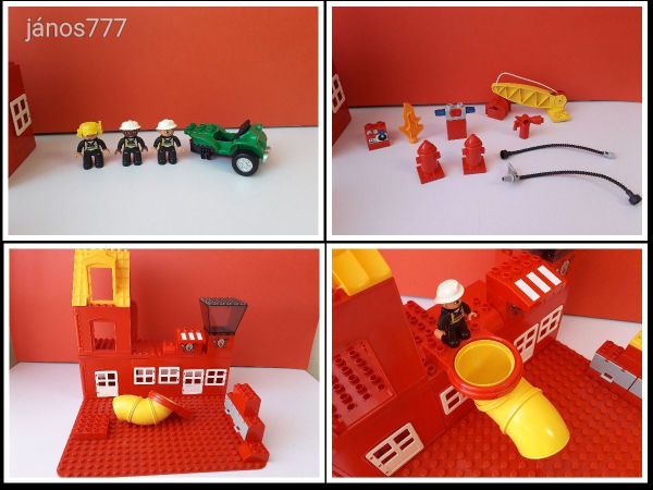 Eredeti LEGO DUPLO Tűzoltóállomás gyakorló épület készlet ! 80db-os EXTRA csomag !!!