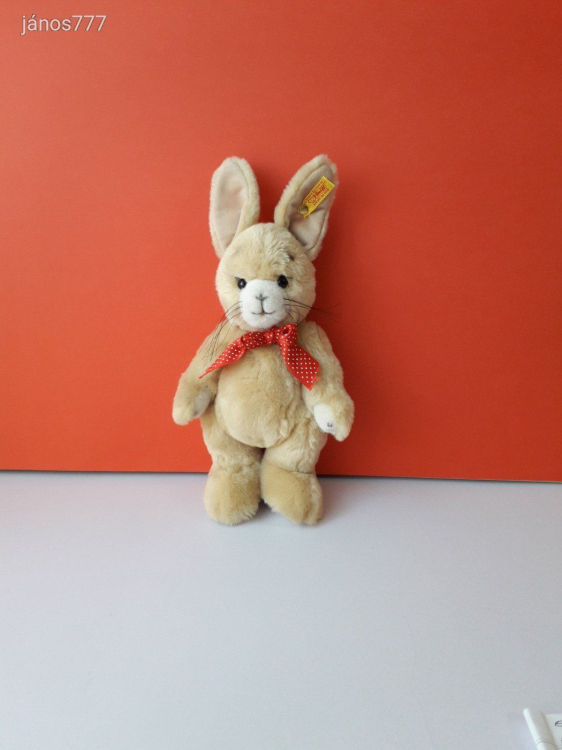 Eredeti Steiff nyúl plüss nyuszi kabala figura ! 35 cm-es plüssfigura Steiff Niki Rabbit ! EXTRA !