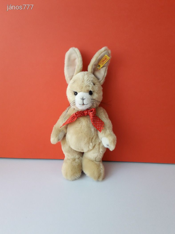 Eredeti Steiff nyúl plüss nyuszi kabala figura ! 35 cm-es plüssfigura Steiff Niki Rabbit ! EXTRA !