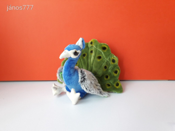 Eredeti Nature Planet PÁVA madár plüss ritkaság 24 cm-es kabala figura ! EXTRA !! ÉLETHŰ !!