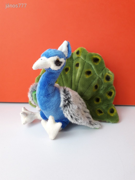 Eredeti Nature Planet PÁVA madár plüss ritkaság 24 cm-es kabala figura ! EXTRA !! ÉLETHŰ !!