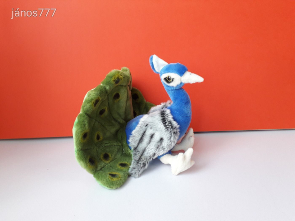 Eredeti Nature Planet PÁVA madár plüss ritkaság 24 cm-es kabala figura ! EXTRA !! ÉLETHŰ !!