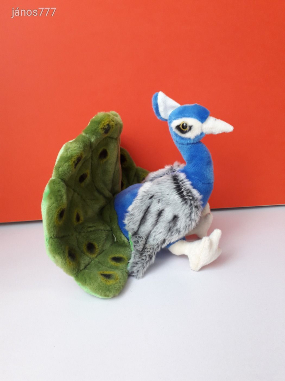 Eredeti Nature Planet PÁVA madár plüss ritkaság 24 cm-es kabala figura ! EXTRA !! ÉLETHŰ !!