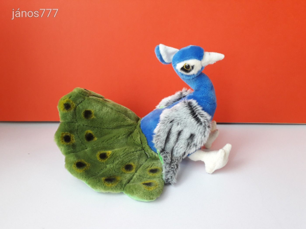 Eredeti Nature Planet PÁVA madár plüss ritkaság 24 cm-es kabala figura ! EXTRA !! ÉLETHŰ !!