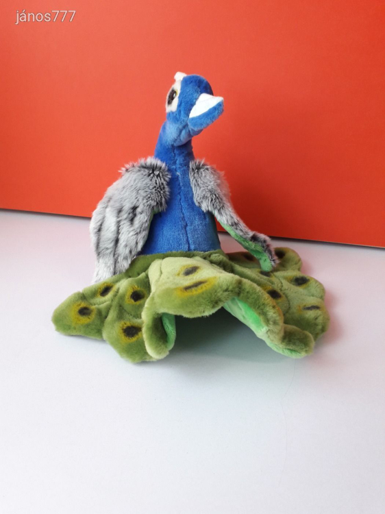 Eredeti Nature Planet PÁVA madár plüss ritkaság 24 cm-es kabala figura ! EXTRA !! ÉLETHŰ !!