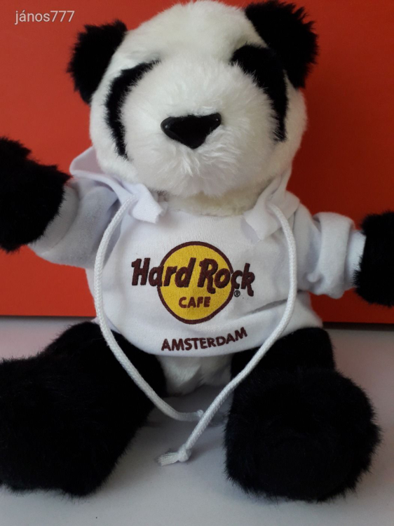 Eredeti Hard Rock Cafe maci AMSTERDAM mackó plüss kabala figura ! 22 cm-es medve EXTRA