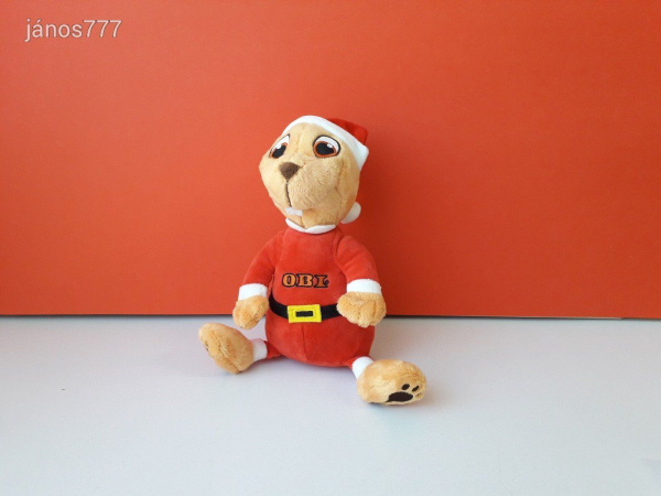 Eredeti OBI Hód plüss kabala figura 33 cm-es plüssfigura ! Télapó ruhás Obi hód ! EXTRA !!!