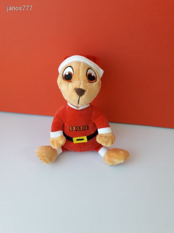 Eredeti OBI Hód plüss kabala figura 33 cm-es plüssfigura ! Télapó ruhás Obi hód ! EXTRA !!!