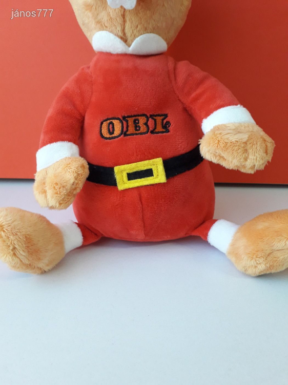 Eredeti OBI Hód plüss kabala figura 33 cm-es plüssfigura ! Télapó ruhás Obi hód ! EXTRA !!!