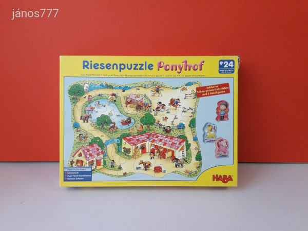 Eredeti HABA Riesenpuzzle Ponyhof Lovarda kirakó Puzzle társasjáték !! HABA 3905