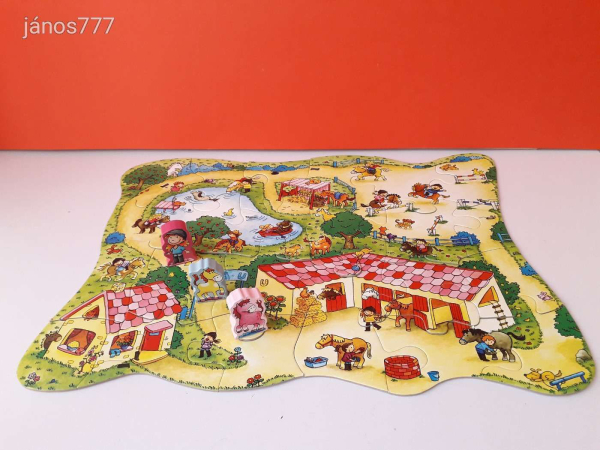 Eredeti HABA Riesenpuzzle Ponyhof Lovarda kirakó Puzzle társasjáték !! HABA 3905