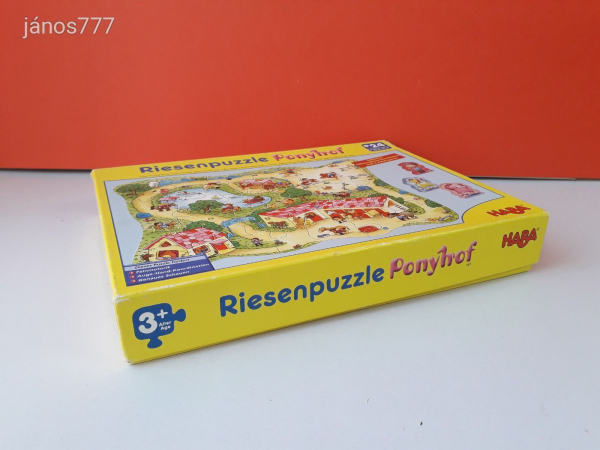 Eredeti HABA Riesenpuzzle Ponyhof Lovarda kirakó Puzzle társasjáték !! HABA 3905
