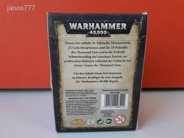 Eredeti Warhammer 40K Thousand Sons Datakarten !! Warhammer 40000 kiegészítő csomag !!