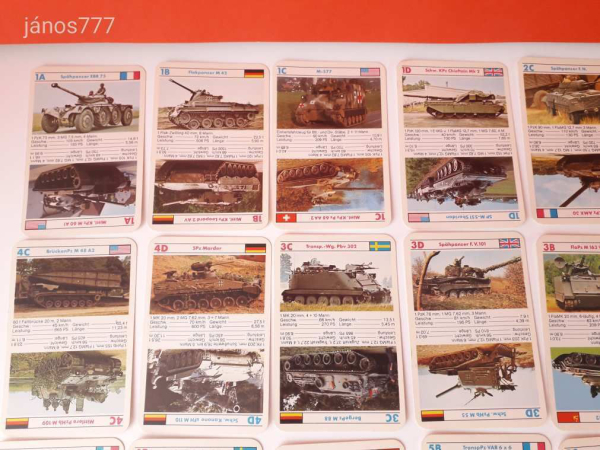 Eredeti FX Schmid Super Trumpe Panzer Doppelspiel kártyajáték régi retro kiadás !!