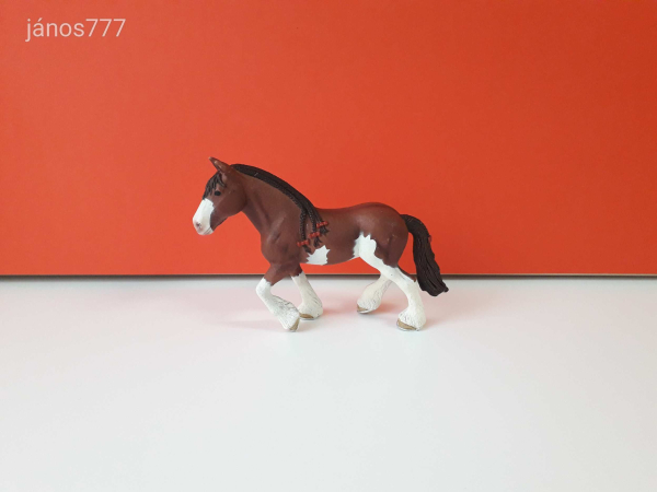 Eredeti Schleich ló Clydesdale kanca állatfigura !! 16x11,5cm ! 2015-ös kiadás ! Schleich 13809