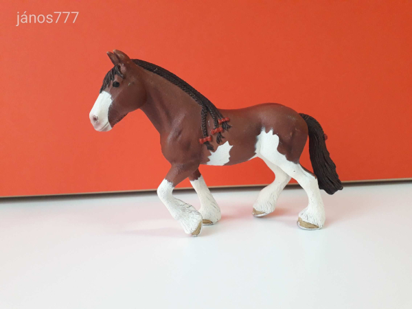Eredeti Schleich ló Clydesdale kanca állatfigura !! 16x11,5cm ! 2015-ös kiadás ! Schleich 13809