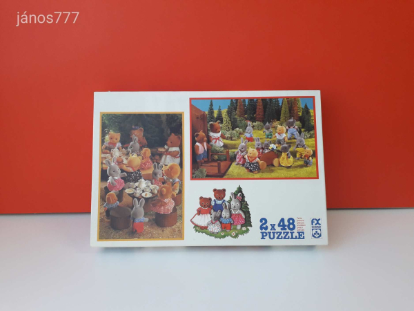 Eredeti F.X. Schmid Forest Families Sylvanian Family PUZZLE !! 2x48db