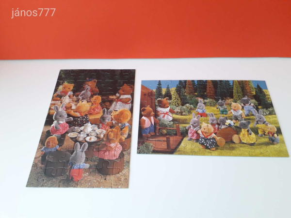 Eredeti F.X. Schmid Forest Families Sylvanian Family PUZZLE !! 2x48db
