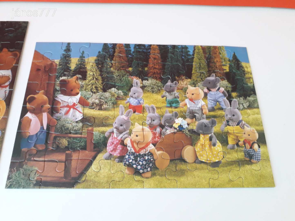 Eredeti F.X. Schmid Forest Families Sylvanian Family PUZZLE !! 2x48db