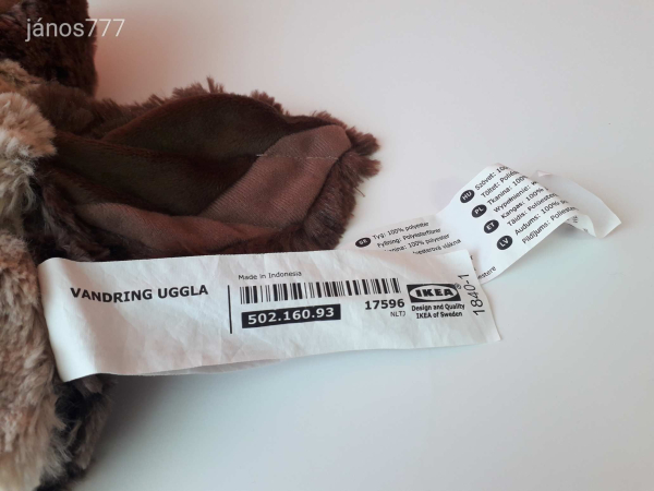 Eredeti IKEA BAGOLY báb plüss kabala figura !!! 26 cm-es madár báb !