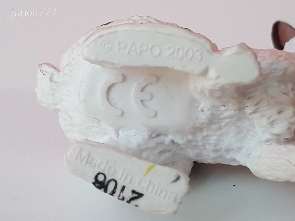 Eredeti Papo Papillon nyúl állatfigura !! 4x4cm ! 2003-as kiadás ! Papo 51025