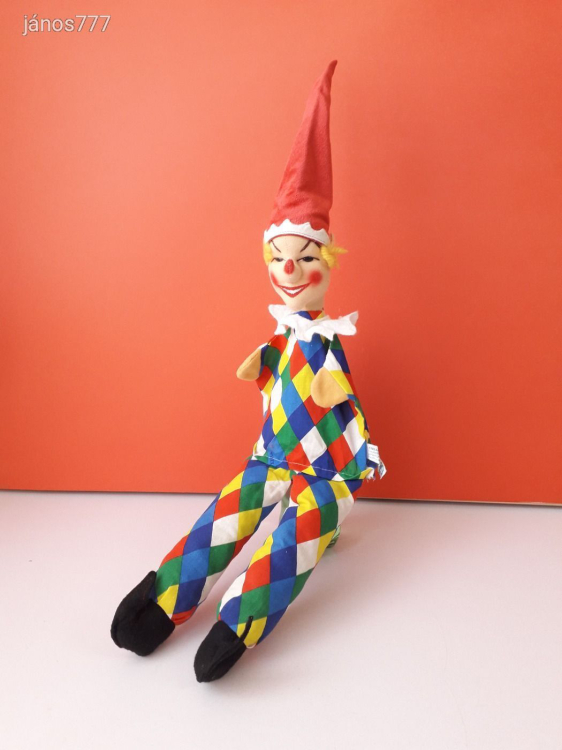 Eredeti KERSA Bohóc BÁB 60 cm-es vintage báb kabala figura ! EXTRA !