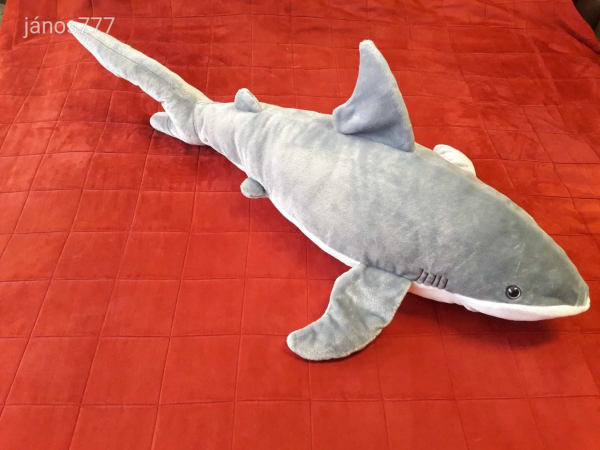 Eredeti Wild Republic CÁPA plüss HAL ritkaság 100 cm-es XXL-es kabala figura ! EXTRA ! ÉLETHŰ !