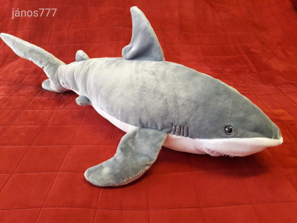 Eredeti Wild Republic CÁPA plüss HAL ritkaság 100 cm-es XXL-es kabala figura ! EXTRA ! ÉLETHŰ !