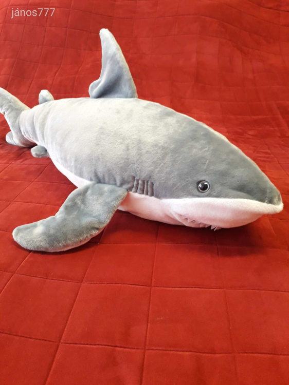 Eredeti Wild Republic CÁPA plüss HAL ritkaság 100 cm-es XXL-es kabala figura ! EXTRA ! ÉLETHŰ !