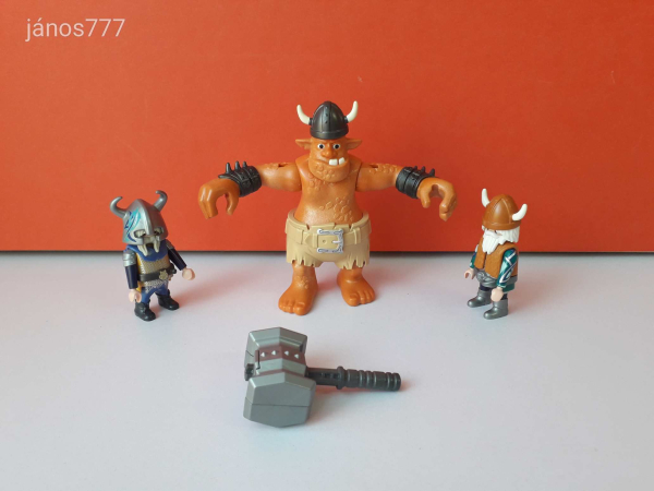 Eredeti Playmobil Óriás Troll és harcos törpők csomag !! Playmobil 9340-ből