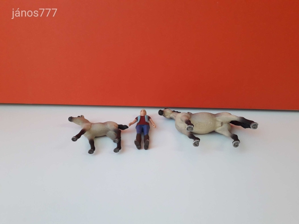 Schleich Arab telivér ló + csikó + ember készlet ! Schleich 42369
