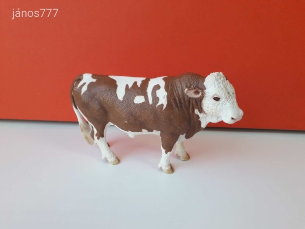 Schleich Szimmentáli bika állatfigura !! 13,5x8cm ! 2008-as kiadás ! Eredeti Schleich 13640